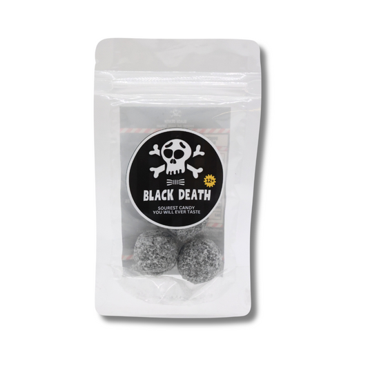 Black Death | Extrem Saure Fruchtkaramellen | Hartkaramellen mit saurer Beschichtung | 25g | Ab 12 Jahren