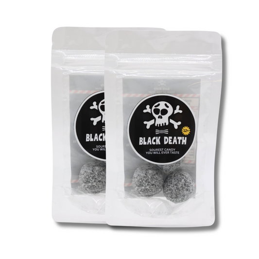 Black Death | Extrem Saure Fruchtkaramellen | Hartkaramellen mit saurer Beschichtung | 25g | Ab 12 Jahren - 2 Stück
